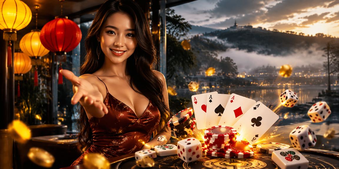 Cảnh chơi bài thư giãn tại Hội An dưới ánh đèn lồng truyền thống